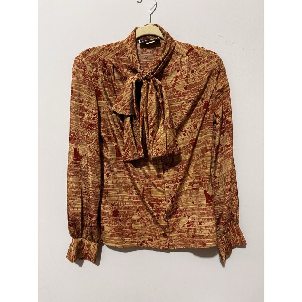 Contessa Monique by Florence Alper Size 4 Vintage Pattern Blouse Pussybow Collar